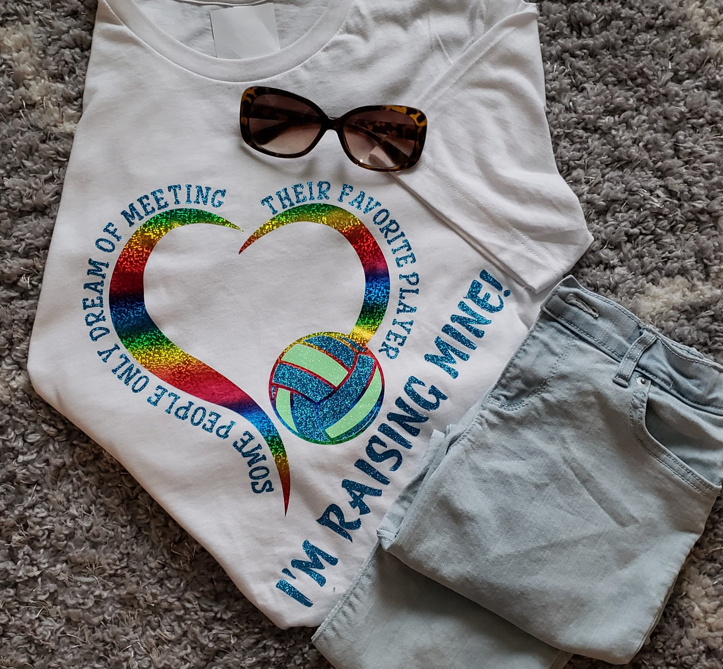 Raising Mine Volleyball Tee Shirt - NuQuTees*N*Tops Shirts NuQuTees*N*Tops