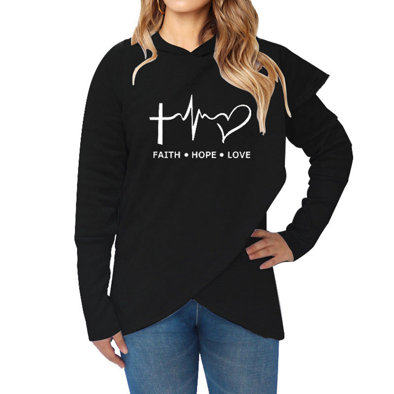 Autumn Winter Women Hoodies Sweatshirts Casual Plus Size Faith Printed Hooded Sweatshirt - NuQuTees*N*Tops Tops NuQuTees*N*topsCJ