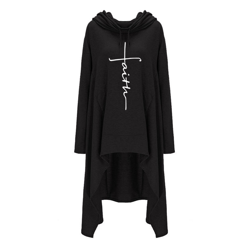 Long embroidered cloak hooded sweater - NuQuTees*N*Tops Tops NuQuTees*N*topsCJ