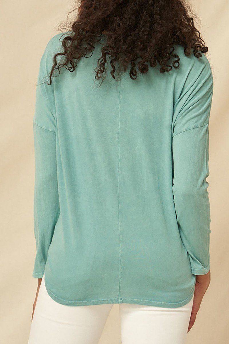 A Mineral Washed Knit Top - NuQuTees*N*Tops Tops NuQuTees*N*TopsCC