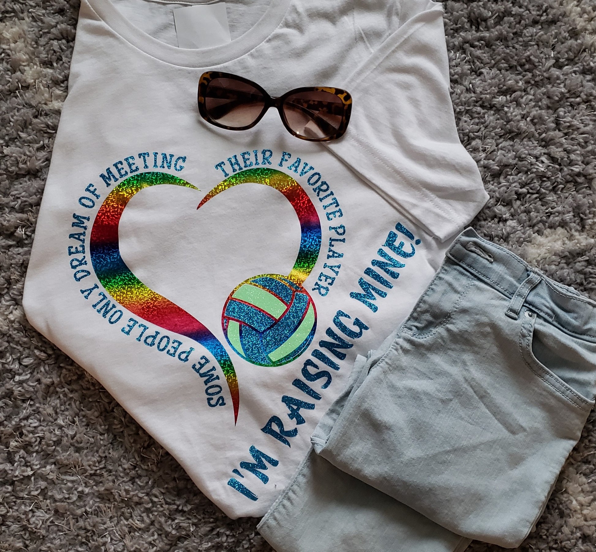 Raising Mine Volleyball Tee Shirt - NuQuTees*N*Tops Shirts NuQuTees*N*Tops